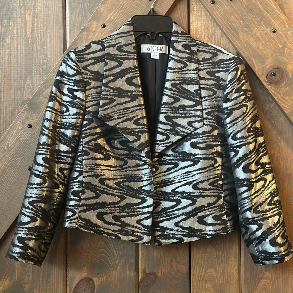 Kasper Women's Metallic Patterned Blazer